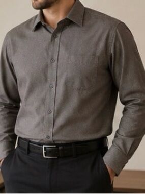 Haggar Men’s No-Iron 100% Cotton Button-Up Shirt – XL